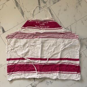 Kate Spade Pink and White Striped Eat Cake For Breakfast Apron